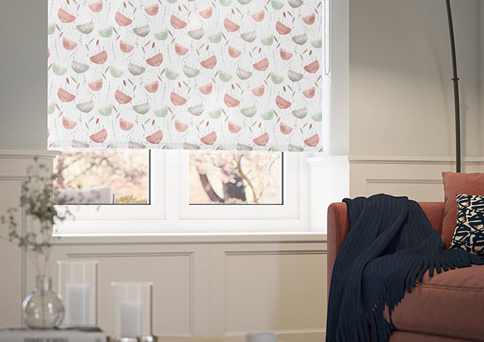 Watercolour Dandelions, Romantic Red - Twist&Fit Roller Blind - Image 5